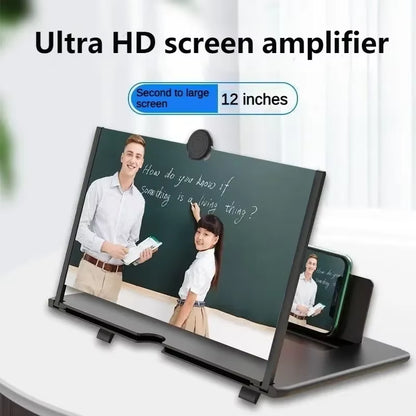 14/12/10Inch 3D Screen Amplifier Mobile Phone Screen Video Magnifier for All Smartphone Enlarged Screen Cell Phone Stand Bracket