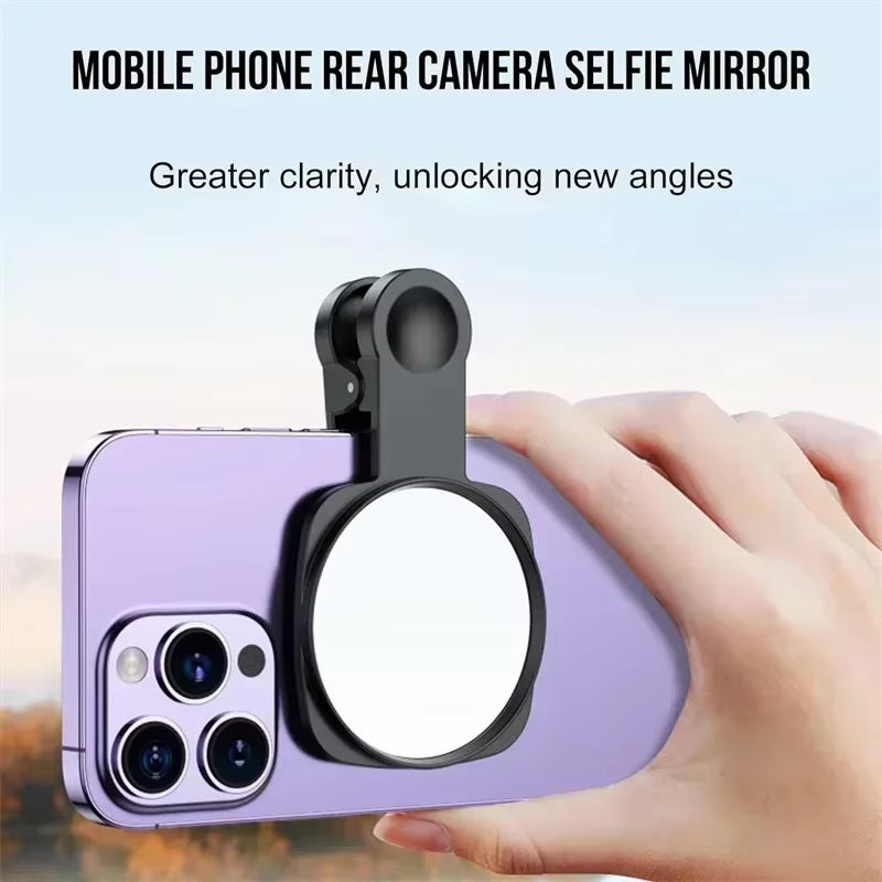 Smartphone Camera Lens Selfie Mirror Clip Kit for Iphone Samsung Smartphone Live Streaming Photo Video Selfie Vlog Accessories