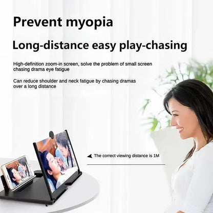 14/12/10Inch 3D Screen Amplifier Mobile Phone Screen Video Magnifier for All Smartphone Enlarged Screen Cell Phone Stand Bracket