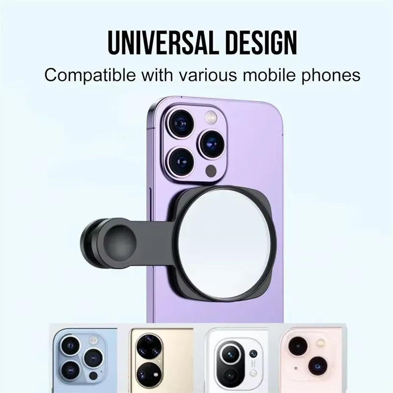 Smartphone Camera Lens Selfie Mirror Clip Kit for Iphone Samsung Smartphone Live Streaming Photo Video Selfie Vlog Accessories