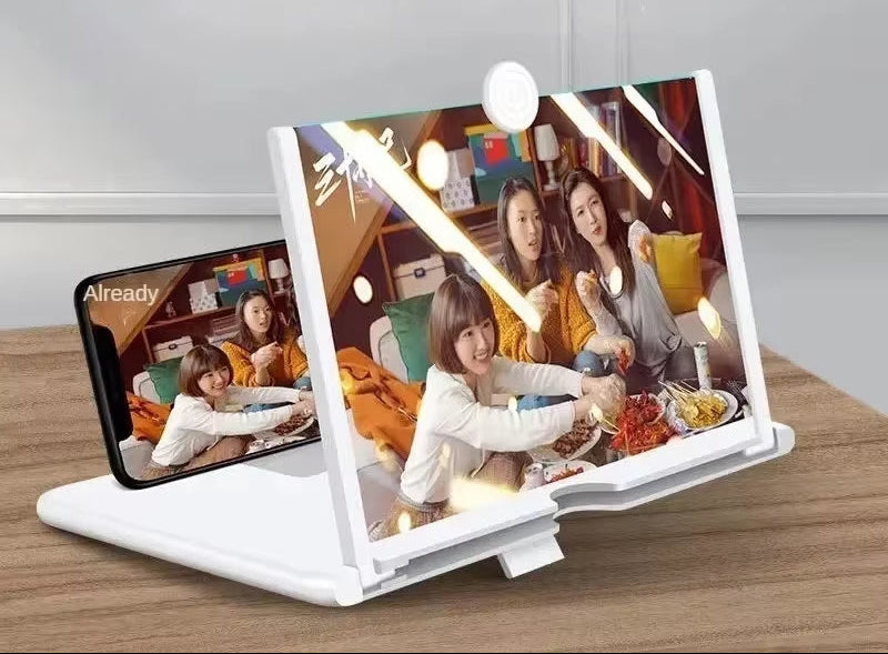14/12/10Inch 3D Screen Amplifier Mobile Phone Screen Video Magnifier for All Smartphone Enlarged Screen Cell Phone Stand Bracket